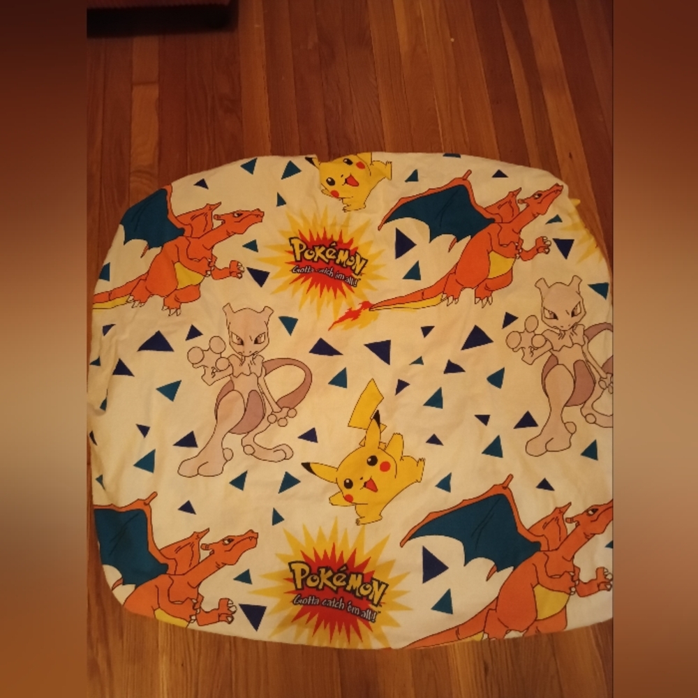 Vintage Pokemon Flannel 100% Cotton Fitted Sheet With Pillow Case 1990’s Twin